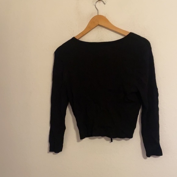 DANIELLE BERNSTEIN SOLID BLACK SWEATER LARGE - Picture 3 of 3